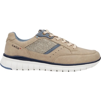 Celio sneakers pánska vychádzková béžová biela svetlomodrá
