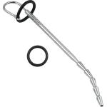 SuperLove Stainless Steel Curved Urethral Dilator with Silicone Glans Ring