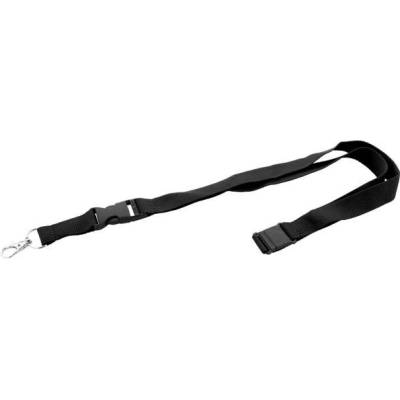 Snúrka na krk s odnímateľnou karabínou a skobou 20x560 mm čierna