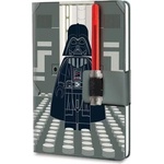 LEGO Тетрадка, 230х160 мм, точкова мрежа, 96 страници, твърди корици, гел писалка със светъл меч (53492)