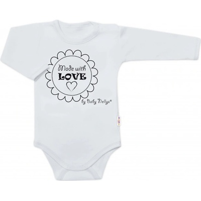 Body dlhý rukáv Baby Nellys Made with love sivé