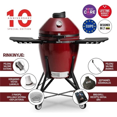 Kamado Bono MEDIA EVO 22, červený, 79 cm