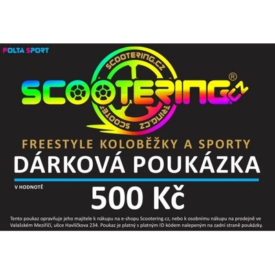 Dárkový poukaz SCOOTERING.cz | Tištěný | 500 Kč