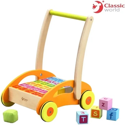 Classic World Дървена проходилка Уолкър с кубчета - Classic World