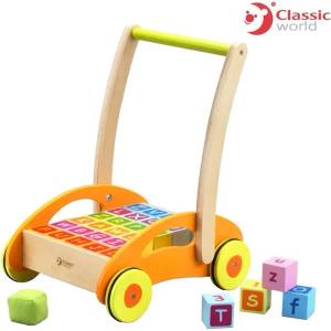 Classic World Дървена проходилка Уолкър с кубчета - Classic World Проходилка