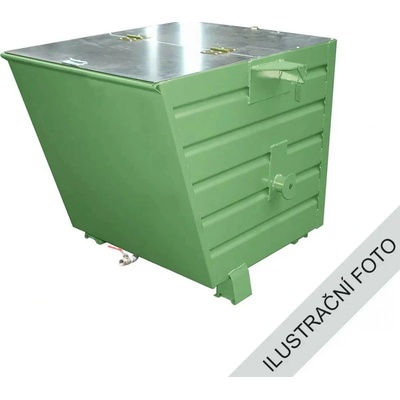 Happy End Výklopný kontejner TRV s výpustí a víkem zelená nosnost 2000 kg PLN 8844/ZE