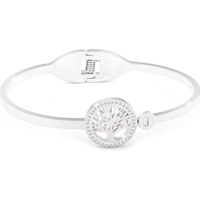 Biju Pevný náramek z chirurgické oceli se stromem života a kamínky 1518 2001518