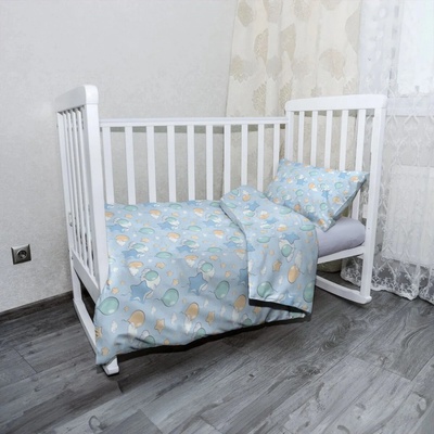 Sablio Mikroplyšové detské obliečky do postieľky Balóniky a hviezdy 130x90 40x60