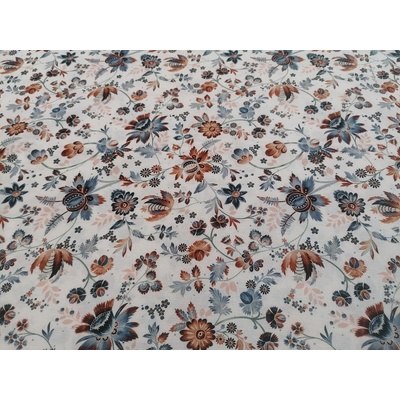 Bavlněná látka VARANASI KALAMKARI bílá šíře 150 cm
