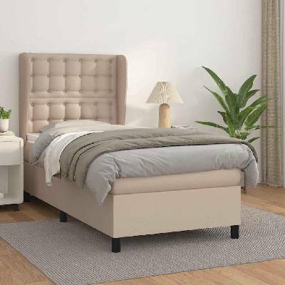 vidaXL 3128997 Boxspring postel s matrací umělá kůže / barva cappuccino