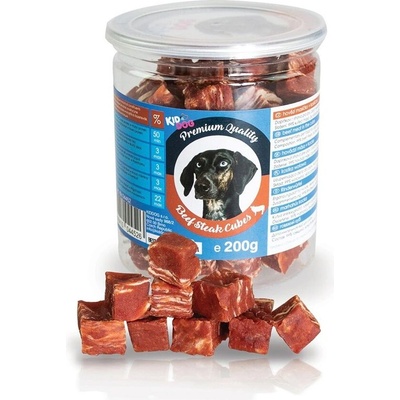 KIDDOG Premium Quality Говеждо стек кубчета кутия 200 г