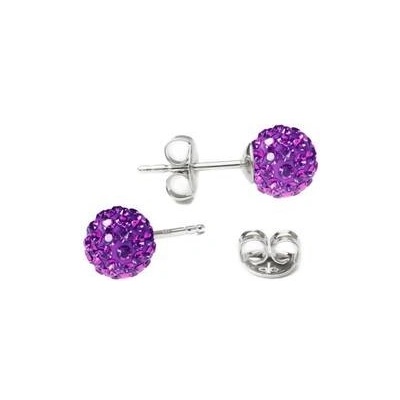 Nubis stříbrné kuličky Crystals from Swarovski Amethyst SWAG06-AM