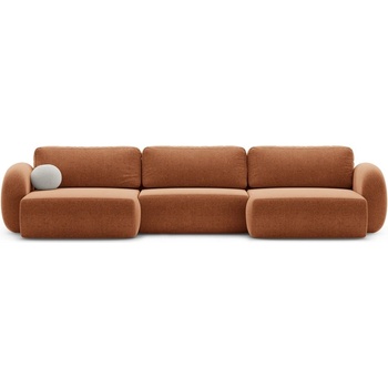 Cosmopolitan Design Шенилов сгъваем/с място за съхранение ъглов диван в тухлен цвят (U форма) Tonale - Cosmopolitan Design (COS_UF_214_F1_TONALE3)