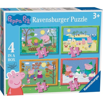 Ravensburger Пъзел Ravensburger от 24 части 4 в 1 - Прасенцето Пепа: Четири сезона (3114)