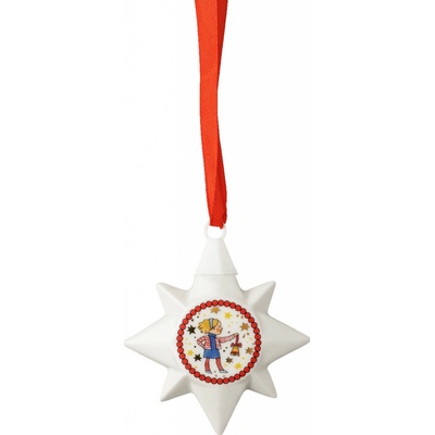 Rosenthal Porcelánová mini hvězda motiv Flétna Christmas Sounds Ø 6,5 cm