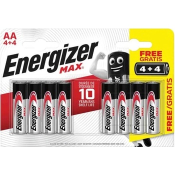 Energizer Батерии алкални Energizer Max, AA, LR6, 1.5V, 8бр. в опаковка (E303330400)