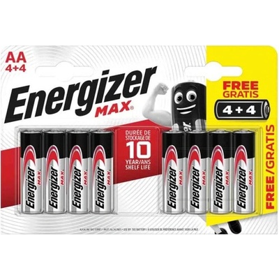 Energizer Батерии алкални Energizer Max, AA, LR6, 1.5V, 8бр. в опаковка (E303330400)