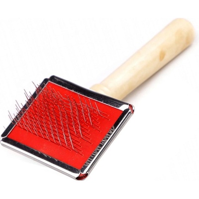 Rozčesávací kartáč / hřeben na macrame 4,5x6 cm 1 ks červená – Zboží Dáma