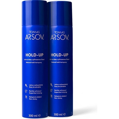 Tomas Arsov HOLD-UP lak na vlasy s přirozenou fixací 2 x 300 ml (set)