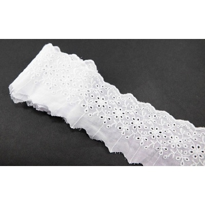 Bavlněná madeira - bílá - šířka 6 cm – Zboží Dáma