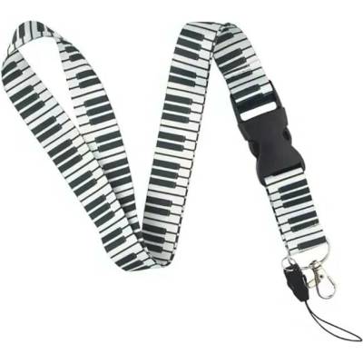 Šňůrka na krk Lanyard s karabinkou Piano