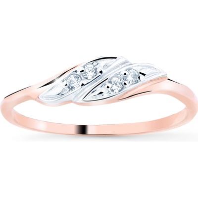 Cutie Jewellery gold Designově dámský prsten Z8021 ze zlata se zirkony Růžová