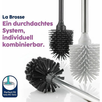 Kela WC štětka La Brosse nerezová dlouhá rukojeť bílá lesklá – Zboží Dáma