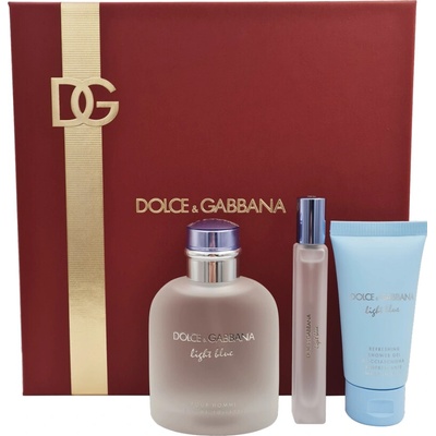 Dolce Gabbana Light Blue Pour Homme Dárková sada pánská toaletní voda 125 ml, sprchový gel 50 ml a miniaturka pánská toaletní voda 10 ml
