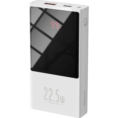 Baseus Super Mini 22.5W Power Bank 10000mAh (PPMN-D02) - външна батерия 22.5W с USB и USB-C изходи и с технология за бързо зареждане (бял)