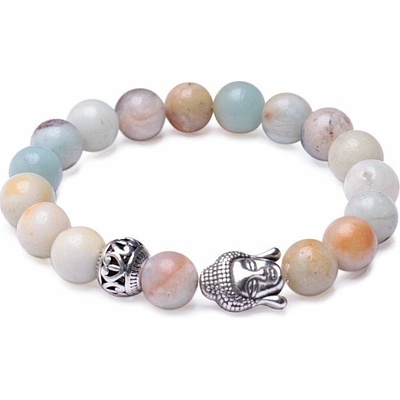 Nefertitis Amazonit náramek s hlavou Buddhy NF28897