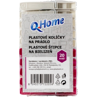 Q-Home plastové kolíčky na prádlo 20 ks