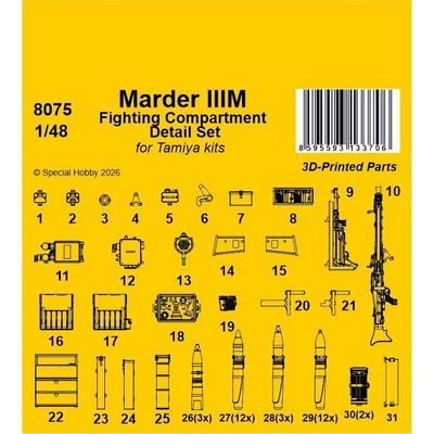CMK Marder IIIM Fighting Compartment Detail Set for Tamiya kits 1:48