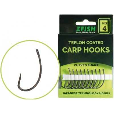 Zfish Teflonové Háčky Curved Shank s protihrotem vel.4 10 ks