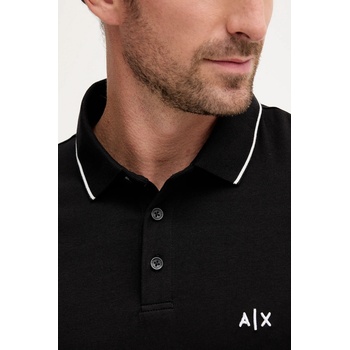 Giorgio Armani Тениска с яка Armani Exchange в черно с изчистен дизайн XM001289 AF10363 (XM001289.AF10363.NOS)