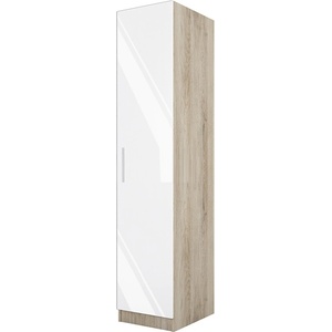 Bogdan Furniture I Еднокрилен гардероб Mod 1010, Сонома арвен/Бял гланц