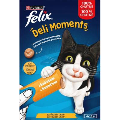 Felix Deli Moments pre mačky kuracie 11x (4x10 g)