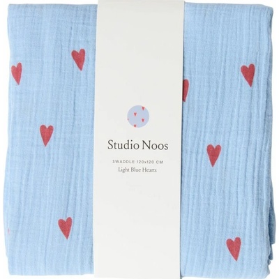 STUDIO NOOS SWADDLE ZAVINOVAČKA Print Large Light Blue Hearts