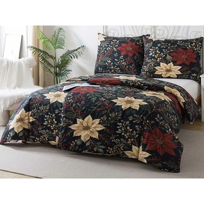 XPOSE bavlna Renforcé povlečení VÁNOČNÍ HVĚZDA 140x200 70x90 – Zboží Dáma