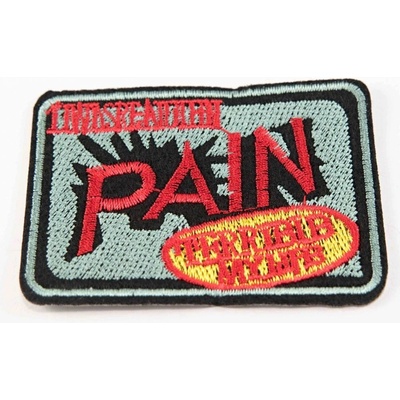 Nažehľovacia záplata - PAIN - rozmer 6,5 cm x 4,5 cm - khaki