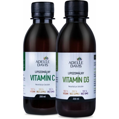 Adelle Davis Imunita DUO C/ D3 Adelle Davis lipozomálny Vitamín C 200 ml + Adelle Davis lipozomálny Vitamín D3 200 ml