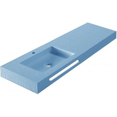 Inter Ceramic Мивка за баня " RESIN POLY MARBLE" ICC 12046BL/L, стенен монтаж, смола, син мат, 120x46см (12046BL/L)