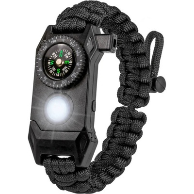 Amparo Náramok Kompas Survival 6233 čierny