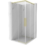 Mexen Rox Двойна плъзгаща се душ кабина 95 x 95 см, прозрачна, златиста (8C2D-095-095-55-00)