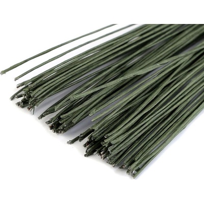Drát obalený papírem 40cm - 1mm - zelený