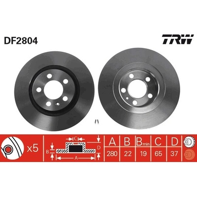 TRW Brzdový kotúč DF2804