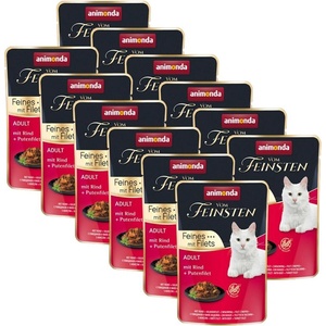 Animonda Vom Feinsten Cat Adult - говеждо и пуйка филе 12 x 85 г