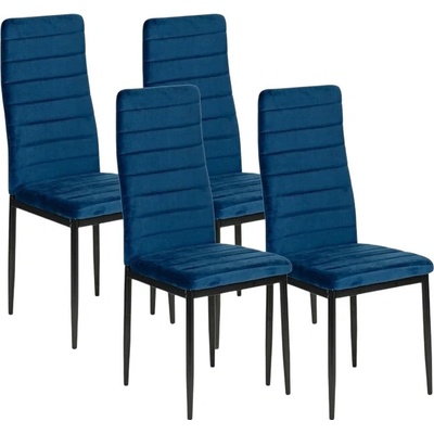 ModernHome LR-1494 velvet modrá 4 ks