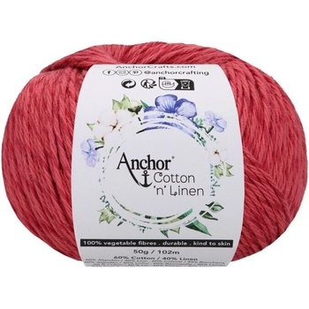 Anchor Cotton 'n' Linen 00017 Raspberry Плетене на една кука прежда (4680004-00017)