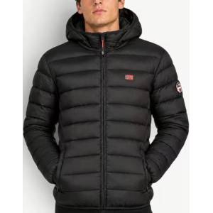 Geographical norway Amigo Puffer Hoodie Jacket Black - magazinko