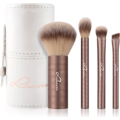 Luvia Cosmetics Prime Vegan štetec na púder 1 ks + štetec na očné tiene 2 ks + štetec na obočie 1 ks + puzdro na štetce 1 ks